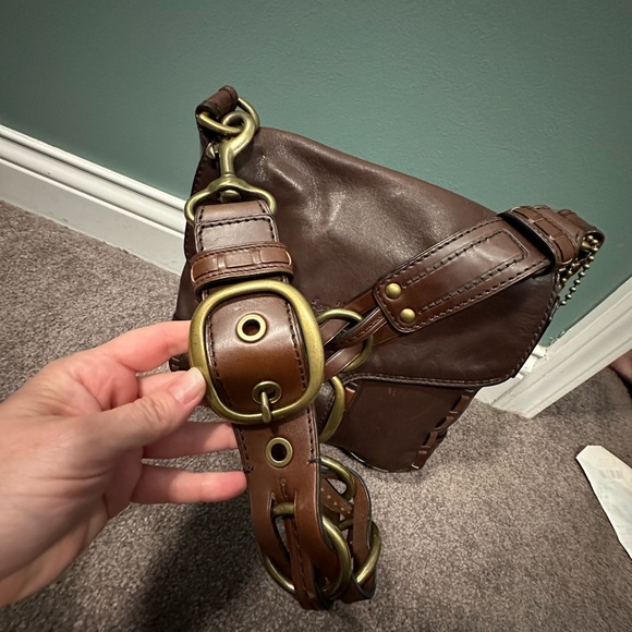 Coach Bleeker Tattersall Laced Strap Whiskey Leather like new - Picture 11 of 17